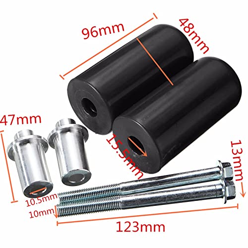 Frame slider,10mm universal Large motorcycle frame slider crash protection For Yamaha Suzuki Honda(2ps) (Red) - color: Red