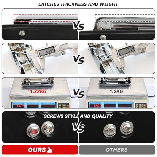 SLMOTO Saddle Bags 5" Stretched Saddle Bags for Harley Hard Saddlebags fits for 1993-2013 Touring Model Road King,Road Glide,Street Glide,Electra Glide,Ultra-Classic - color: Matte Black(Chrome Latches)