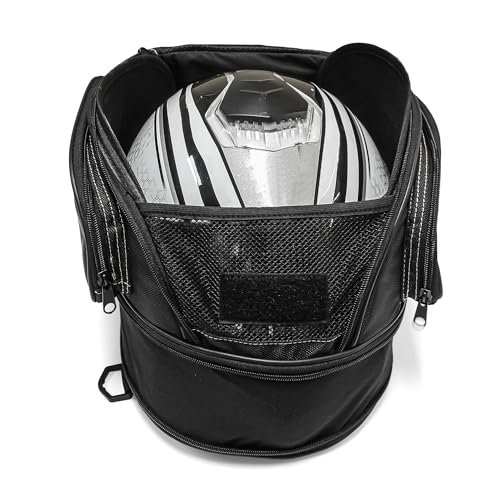 MZS Motorcycle Tail Bag, 26L Expandable Motorcycle Travel Luggage Bag, Rack Trunk Helmet Rear Seat Storage Compatible with Sportster Road King Electra Street Glide Softail Dyna Rebel Vulcan Shadow - size: 26L
