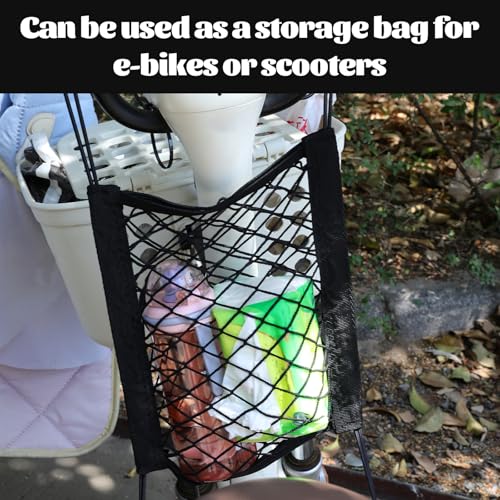 2PCS Motorcycle Bungee Cargo Net, Universal Elastic Automotive Small Cargo Net, Double Layer Storage Bungee Nets, Upgrade Bike Cargos Nets with Adjustable Hooks, 11" x 9"