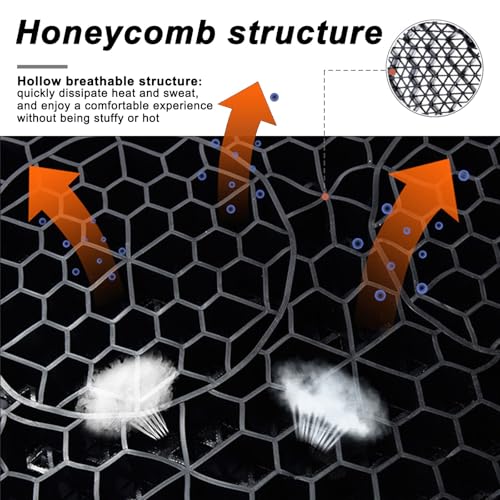 Motorcycle Seat Cushion for Honda CB300R CB150R CB250R CB 300R 150R 250R, 3D Honeycomb Gel Pad with Breathable Mesh, Shock Absorption Motorcycle Honeycomb Breathable Seat Cushion