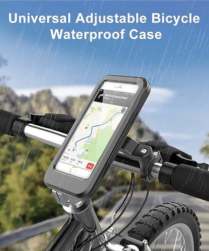 Motorcycle Phone Mount Holder, Universal Handlebar Mount for Bikes and Electric Vehicles, Black (Waterproof Phone Mount)