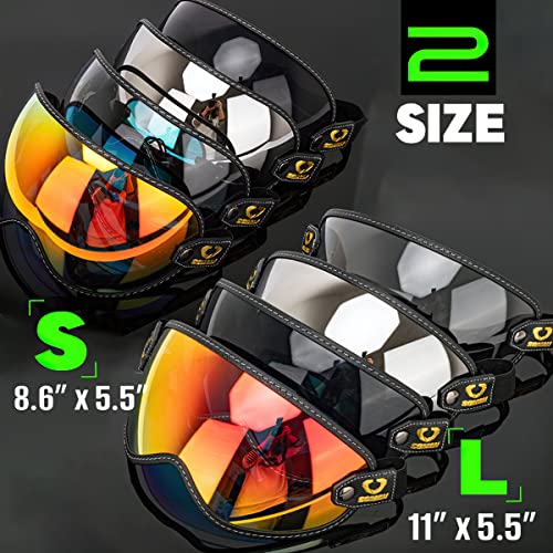 Retro Motorcycle Helmet Shield Bubble Visor, PC Goggles Lens Replacement Universal for 3/4 Open Face Full Helmet Bell Moto-3 (Clear) - color: Clear