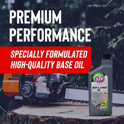 STP Premium Bar and Chain Oil, Tools and Chainsaw Oil Treatment Reduces Bar and Chain Wear, 32 Oz