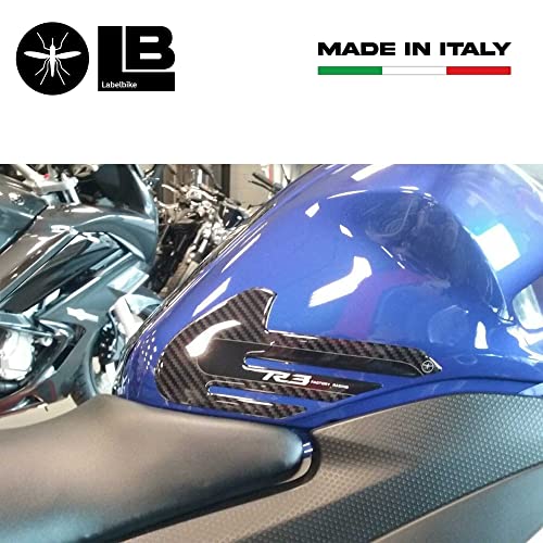 labelbike - 2 3D Stickers Motorcycle Tank Sides Protection and Decoration in Resin Compatible with Yamaha YZF R3 2015-2018 - size: Tank side