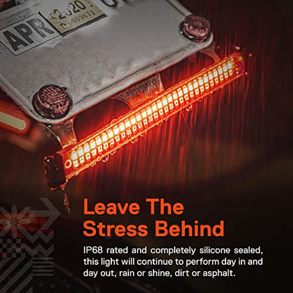 TRUE MODS 1pc 8" LED Motorcycle Turn Signal & Brake Taillight Strip [Waterproof] [Dual Row] [RED Tail & Brake] [AMBER Sequential Blinker] Self Adhesive Surface Mount Flexible Lamp for ATV Dirt Bike - size: 1pc 8", style: Tail Light w/ Amber Sequential