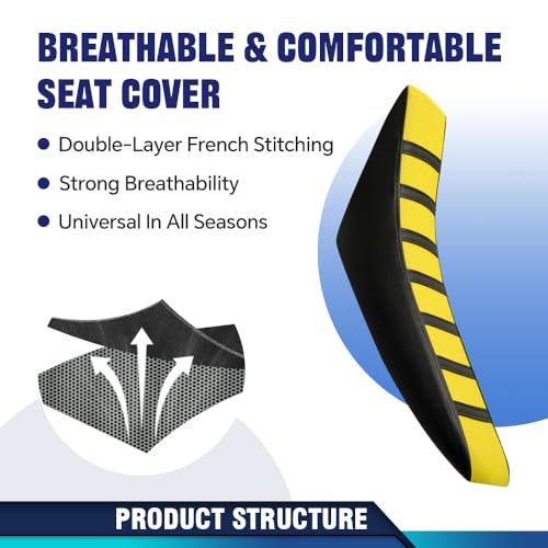 PIT66 Soft Seat Cover, Compatible with Honda CR125R CR250R CR500R CR80R CRF100F CRF125F CRF150F, Yellow - color: Yellow