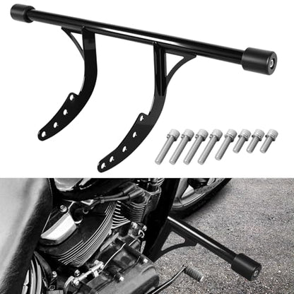 AUFER Front Highway Engine Guard Crash Bar Support Portection Compatible with for Softail Street Bob FXBB FXBBS Low Rider FXLR FXLRS 2018-2024 Nerf Bars Flat Out Bar Frame