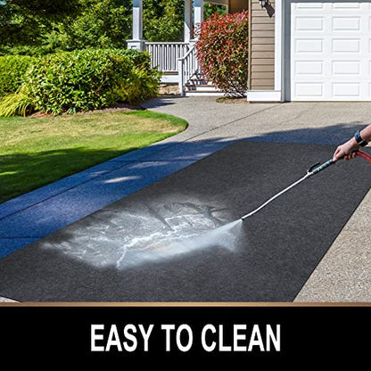 TREETONE Oil Spill Mat, 7.4 x 17 Ft, Premium Absorbent Oil Pad. Contains Liquids, Protects Garage Floor from Spills, Drips, Splashes and Stains. Washable, Reusable, Waterproof Rubber Parking Mats - size: 7.4 x 17 Feet