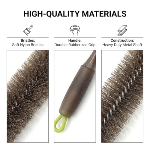 Car Engine Cleaning Brush, Soft Bristle Long Handle Car Parts Cleaning Brushes, Flexible Bendable Automotive Engine Bay Detailing Brush for SUV, ATV, Motorcycle(2PCS) - size: 2PCS