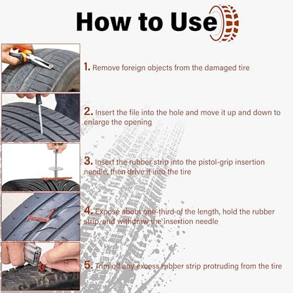 30 PCS Tire Plugs Heavy Duty, 4" X 0.24" Tire Repair Plugs, Rubber Tires Plug, Tires Repair Strings for Tubeless Puncture Car, RV, SUV, ATV, Motorcycle, Truck,Tractor (Brown) - color: brown
