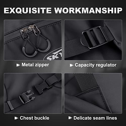 Motorcycle Backpack for Men - Large Capacity Waterproof Helmet Backpack for Men with Laptop Pocket, Large