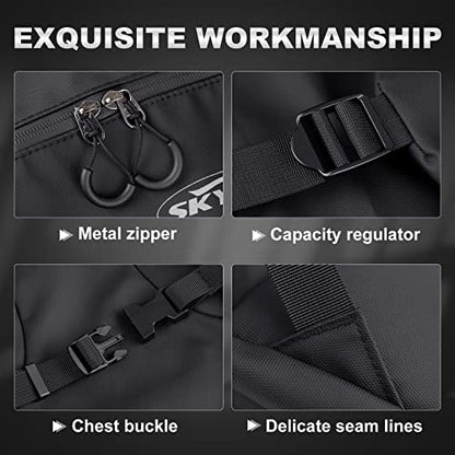 Motorcycle Backpack for Men - Large Capacity Waterproof Helmet Backpack for Men with Laptop Pocket, Large
