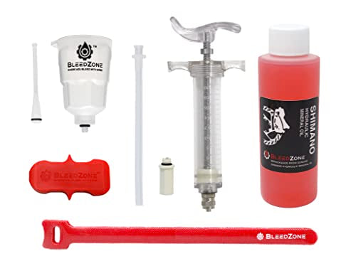 BleedZone - Bicycle Brake Bleed Kit Designed for Shimano Brake Bleed Kit, Road Gravel Brakes with Pro Syringe and 120ml Mineral Oil Brake Fluid, Built for Shimano Bicycle Hydraulic Brakes