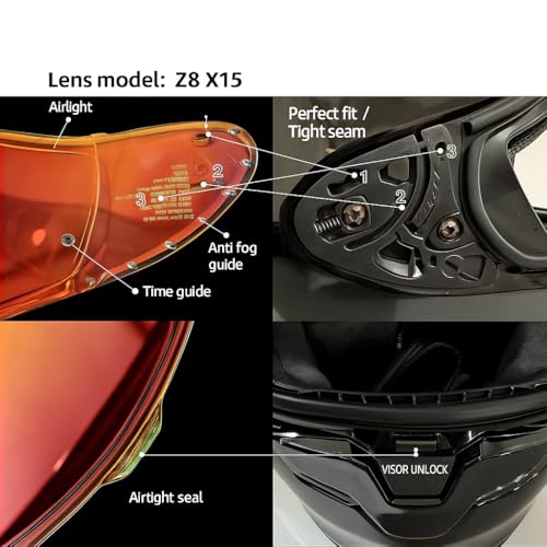 Shoei RF1400 X15 Helmet Visor Replacement Shield, Anti-Fog Sun Shield Accessory Compatible with RF-1400, CWR-2, X15, Z8, X-SPR PRO(Pale Black) - color: Pale Black