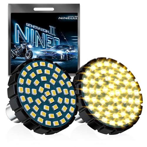 NINEO Motorcycle 1156 LED Turn Signals, Amber Bright Blinker, As Original 2" Bullet Style Models, Rear Led Lights, Compatible for Most Family Motorbcycle, Pack of 2 - size: 1156 amber