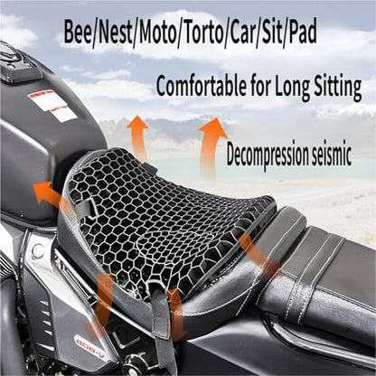 Motorcycle Gel Seat Cushion for Can-Am Ryker 900 2019–2026 Shock Absorbing Seat Pad Breathable 3D Honeycomb Comfort Seat Pad Long Distance Riding