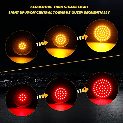 Sequential Led Turn Signals, 1157 Front + 1156 Rear Blinkers with Smoked Lens Compatible with Harley Sportster Softail Street Glide Road King Cruiser Turing - color: Sequential Light & Smoked Lens