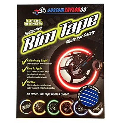 customTAYLOR33 (All Vehicles Blue High Intensity Grade Reflective Copyrighted Safety Rim Tapes (Must Select Your Rim Size), 15"/19" (Combination Rim Size) - size: 15"/19" (Combination Rim Size)