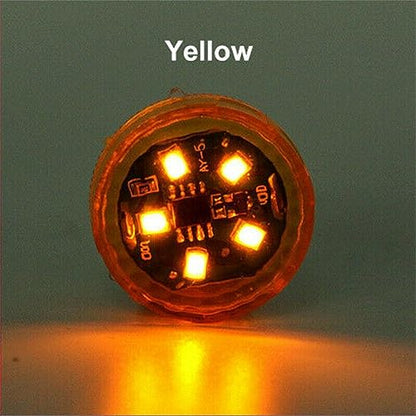 Surakey Portable LED Emergency Strobe Lights 2Pcs LED Strobe Lights Bar Roadside Wireless Battery Beacon 5Leds Mini Roof Top Warning Light with Magnetic for Trucks/Trailer/Vehicle (Yellow)