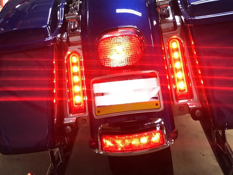 LED Filler Panel Lights Rear Fender Light Turn Signals Fit for Harley Touring Road Glide FLTR Electra Glide FLHT Road King FLHR Ultra Limited FLHTK 2014-2024 (Chrome Housing Clear Len) - color: Chrome Housing Clear Len