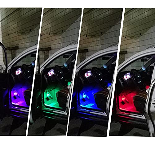 Cottonbell 194 W5W 168 RGB T10 LED Light Bulb with Remote Control Atmosphere Lights for Car Interior/Map/Dome/Door/License Plate Light Courtesy Lights 4-Pack - size: T10 4 PACK