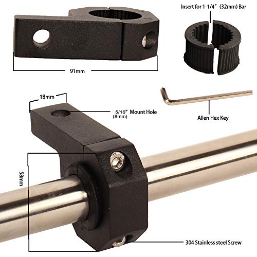 Roll Bar Clamp 1.125 inch (1 1/8"),1.25 inch (1 1/4"),1.375 inch (1 3/8),1.5 inch (1 1/2"),Roof Rollcage Holder for LED Light bar,Fog Lights,Wips - size: 1.125~1.5inch
