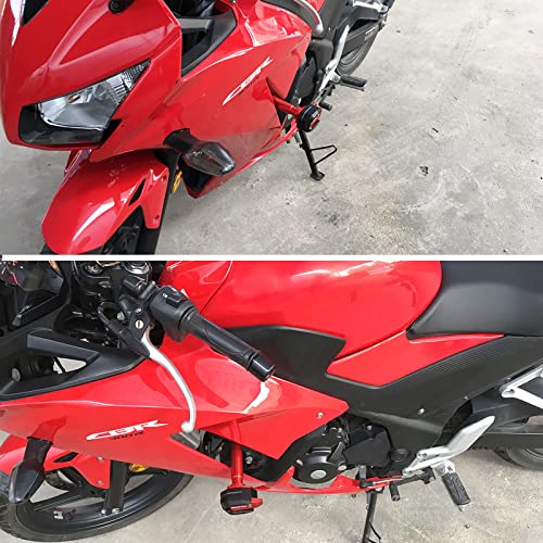 Motorcycle Falling Protection Frame Slider Fairing Guard Anti Crash Pad Protector Crash compatible with Honda CBR300R CBR 300R (2013-2023) (Red) - color: Red