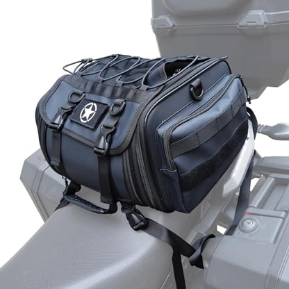 Motorcycle Travel Luggage Bags, Expandable Rear Tail Saddle Bag | 40L Storage Capacity, Helmet Bag, With Straps, Motorbike - style: Saddle Middle Bag