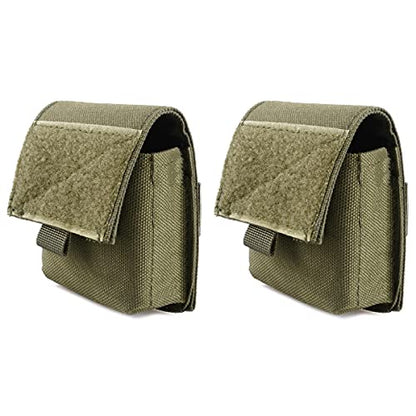 Azarxis Tactical Mini Belt Pouches, Multi-Purpose Small Battery Case Compact Utility EDC Card Slot Holder Waist Bags Military Molle Pack Sundries Storage Pack - color: #01 Army Green - 2 Pack