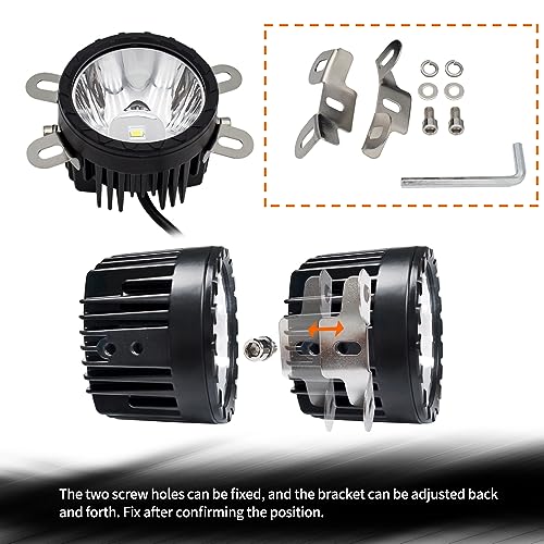 STDYSUN Round LED Offroad Driving Fog Lights Pod Lights 2Pcs 3.5Inch Spot Beam Motorcycle Fog Lights Work Auxiliary Lights Ditch Bumper Lights Bicycle lights fit for Bicycle Truck ATV UTV Motorcycle - size: Round White Spot