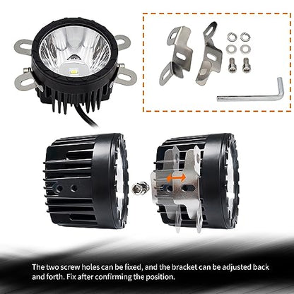 STDYSUN Round LED Offroad Driving Fog Lights Pod Lights 2Pcs 3.5Inch Spot Beam Motorcycle Fog Lights Work Auxiliary Lights Ditch Bumper Lights Bicycle lights fit for Bicycle Truck ATV UTV Motorcycle - size: Round White Spot
