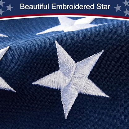 American Flag 8x12 ft Heavy Duty TearProof Series, All Weather High Wind US Flag, Premium Spun Polyester with Embroidered Stars, Sewn Stripes, Brass Grommets for Outdoor Use - color: 8X12FT