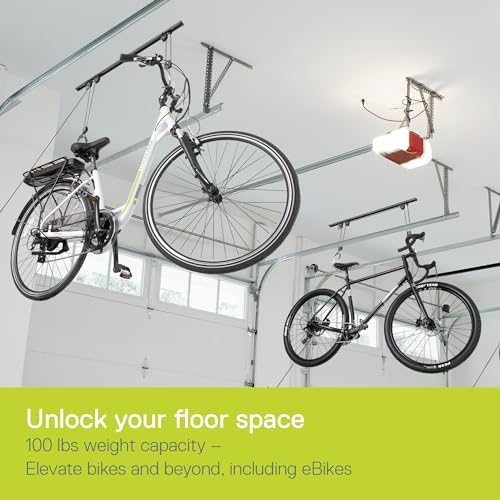 Bike Hoist- Heavy Duty for Space Saving - Road, Commuter & Mountain Bikes, Holds Kayaks & Ladders - No-Hassle Installation for Quick & Easy Access - style: Bike Hoist Pro With Kayak Straps