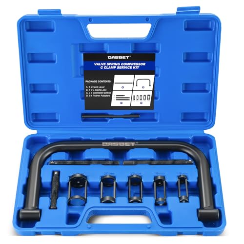 DASBET Valve Spring Compressor C Clamp Service Kit Valve Spring Removal Tool with C Clamp for ATV, Car, Motorcycle, Small Engine Vehicle Equipment (Blue) - color: Blue
