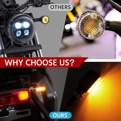 mini led turn signals motorcycle blinkers dirt bike Rear front turn signals universal bullet signal lights suitable for honda harley suziki motorycles (TURN03) - color: 3 led chips