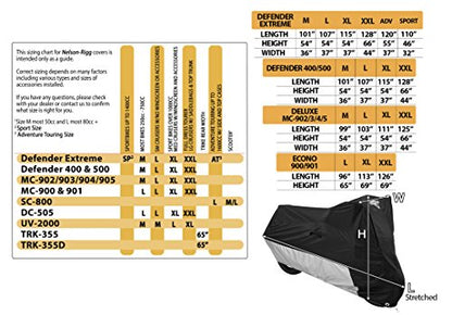 Nelson Rigg USA Defender Extreme Motorcycle Cover; Waterproof; Outdoor All Weather; Fade Resistant; Ventilated; Reflective; Lock Grommets; Storage Bag (XX-Large) - size: XX-Large Motorcycle