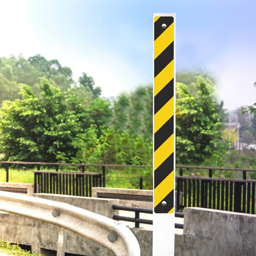 SmartSign - K-2185-FY-03x30 Reflective Sign Post Panel By | 3" x 30" 3M Fluorescent Diamond Grade Reflective Aluminum Black on Yellow