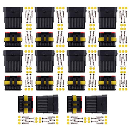 MUYI 10 Kit 5 Pin Way Waterproof Electrical Connector 1.5mm Series Terminals Water Resistend - style: 5pin connector(10 sets)