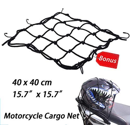 Motorcycle Tail/Seat Bag - Dual Use Waterproof Helmet Bag for Motorbike - with One Extra Cargo Net - color: Black&White