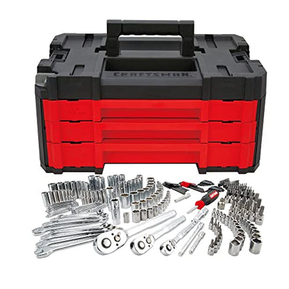 CRAFTSMAN Socket Set, 262-Piece Mechanic Tool Set, 1/4", 3/8", 1/2" Drive, SAE / Metric, (CMMT45307) - style: 262 Piece Set