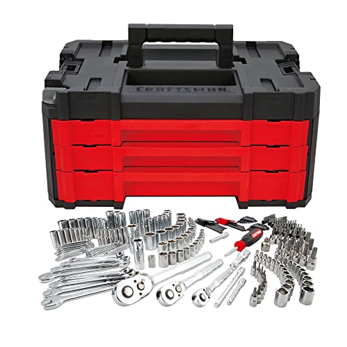 CRAFTSMAN Socket Set, 262-Piece Mechanic Tool Set, 1/4", 3/8", 1/2" Drive, SAE / Metric, (CMMT45307) - style: 262 Piece Set