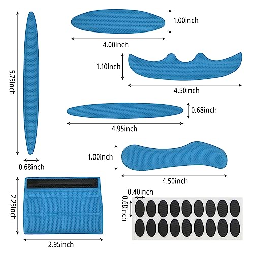2 Set Cycle Helmet Pads, Helmet Padding Kit, Universal Foam Pads for Motorcycle Bike Cycling Helmet (Blue) - color: Blue