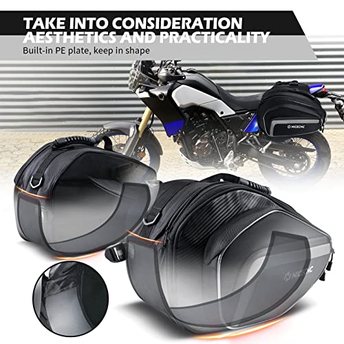 NICECNC Motorcycle Saddlebags, 50L Saddle Bags Motorcycles Throw Over Side Bags Compatible with Harley Honda Suzuki Yamaha Adventure Street Glide Dual Sport, silver - color: Silver