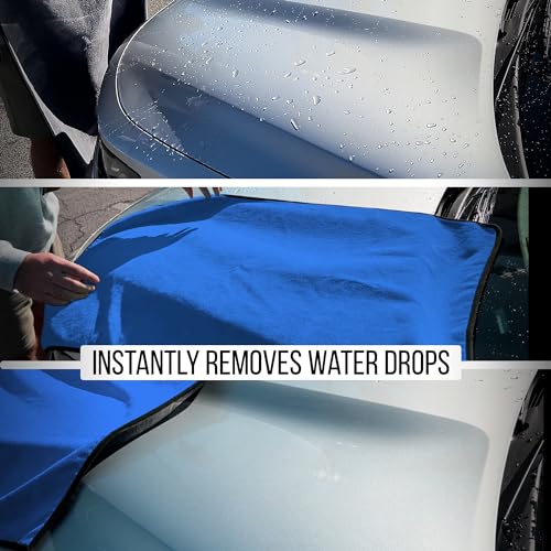 Extra Large Car Drying Towel - 800 GSM Premium Microfiber Drying Towels for Cars - Car Drying Towels Extra Large Super Absorbent, Professional XL Car Towel for Any Vehicle - 40x24, Blue - color: Blue