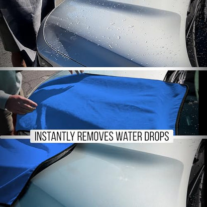 Extra Large Car Drying Towel - 800 GSM Premium Microfiber Drying Towels for Cars - Car Drying Towels Extra Large Super Absorbent, Professional XL Car Towel for Any Vehicle - 40x24, Blue - color: Blue