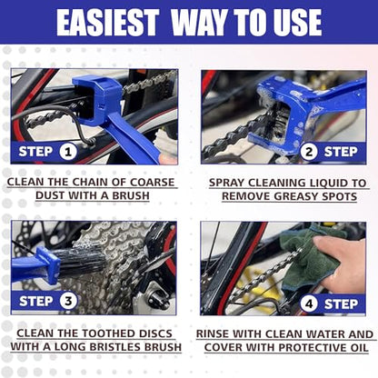 Sulfar Plastic Universal Motorcycle/Cycle Chain Cleaner Brush for Bikes with Gear Shifter (Blue)