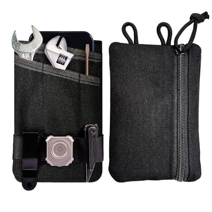 HXOUSE Small Small EDC Pocket Pouch - EDC Organizer Pouch with 4 Pockets for Men, Mini Pocket Tool Pouch for Knife/Flashlight/Tactical Pen - Men's Mini Tool Pouch for Daily Carry
