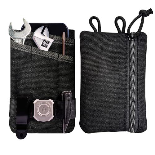HXOUSE Small Small EDC Pocket Pouch - EDC Organizer Pouch with 4 Pockets for Men, Mini Pocket Tool Pouch for Knife/Flashlight/Tactical Pen - Men's Mini Tool Pouch for Daily Carry