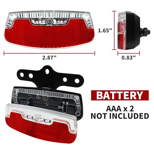 BV Bike Lights for Night Riding LED Bike Tail Light - Bicycle Light Battery-Powered/Rechargeable - Rear Bike Light Weather Resistant - Visible Up to 1500ft Bicycle Tail Light LED Bike Light - size: Rear Carrier Mount - B - Single